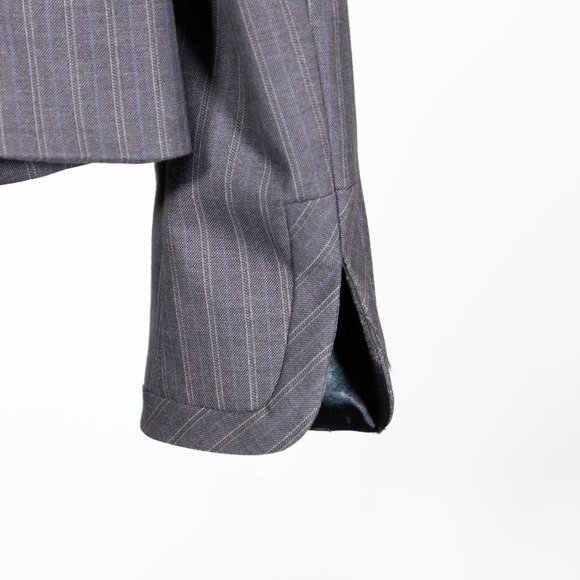 Banana Republic Women's Blazer Gray Striped Stretch Preppy Career Suit Jacket 0 - Picture 9 of 9